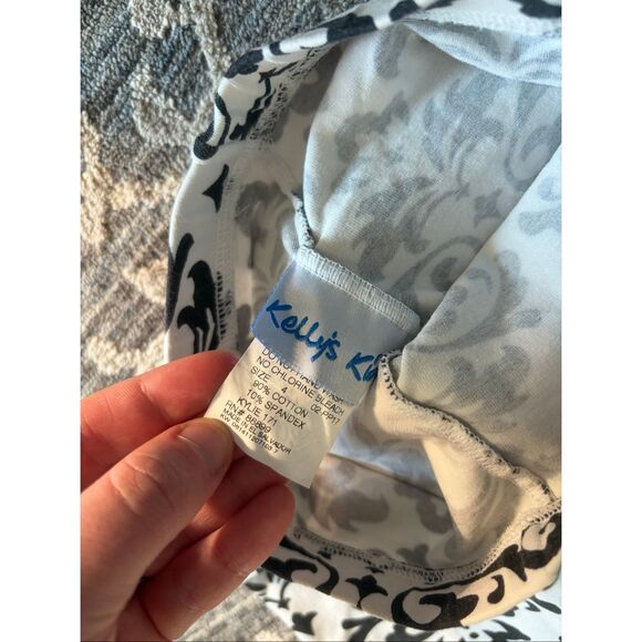 Kelly’s Kids Matching Black White Patterned Ruffle Girls Pants Size 4 and Size 5 - Picture 2 of 4